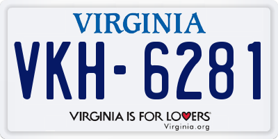 VA license plate VKH6281
