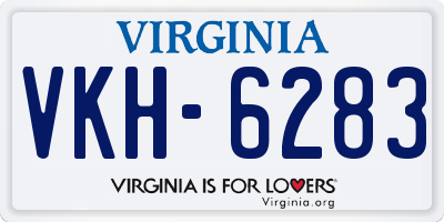 VA license plate VKH6283