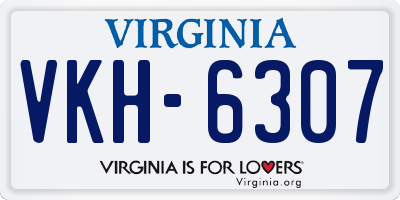VA license plate VKH6307