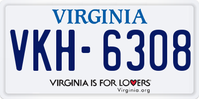VA license plate VKH6308