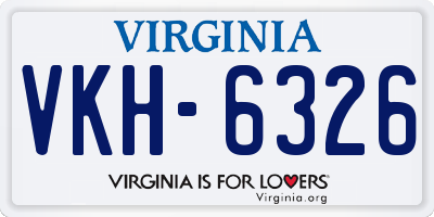 VA license plate VKH6326