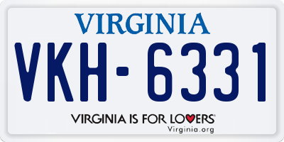 VA license plate VKH6331