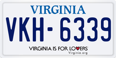 VA license plate VKH6339