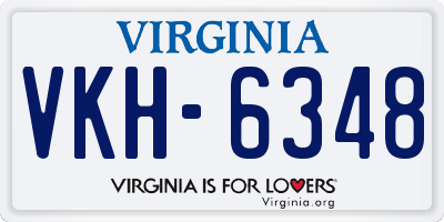 VA license plate VKH6348
