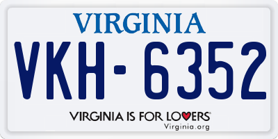 VA license plate VKH6352