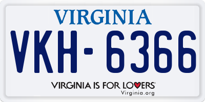 VA license plate VKH6366