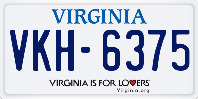 VA license plate VKH6375