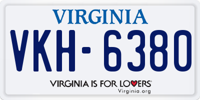 VA license plate VKH6380