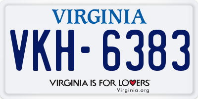 VA license plate VKH6383