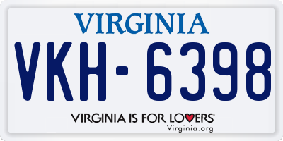 VA license plate VKH6398