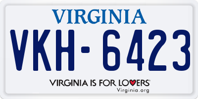 VA license plate VKH6423
