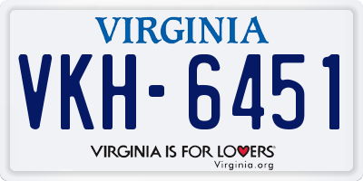 VA license plate VKH6451
