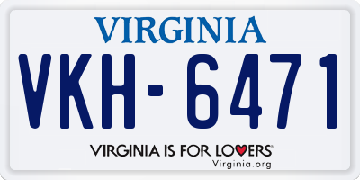 VA license plate VKH6471