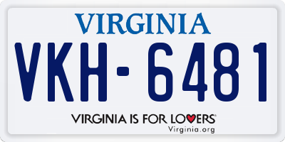 VA license plate VKH6481