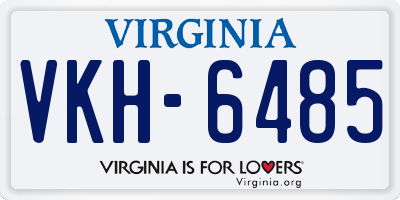 VA license plate VKH6485