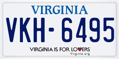 VA license plate VKH6495