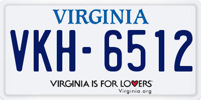 VA license plate VKH6512