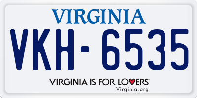 VA license plate VKH6535