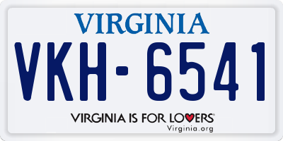 VA license plate VKH6541