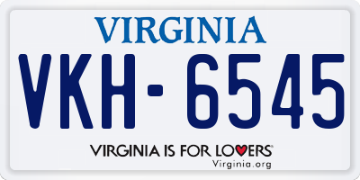 VA license plate VKH6545