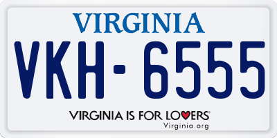 VA license plate VKH6555