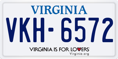 VA license plate VKH6572
