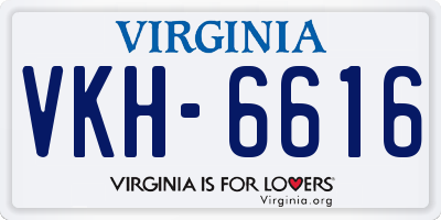 VA license plate VKH6616