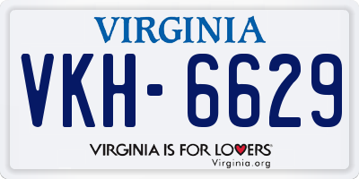 VA license plate VKH6629