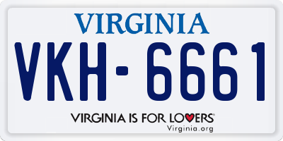 VA license plate VKH6661