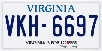 VA license plate VKH6697