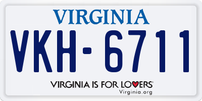 VA license plate VKH6711