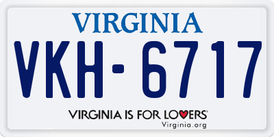 VA license plate VKH6717