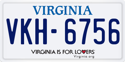 VA license plate VKH6756