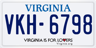 VA license plate VKH6798