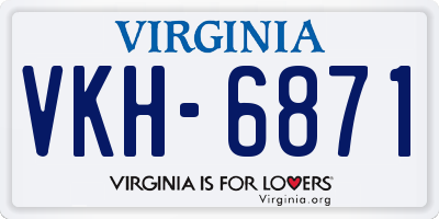 VA license plate VKH6871