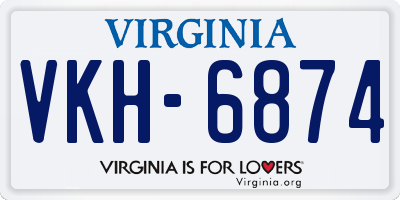 VA license plate VKH6874