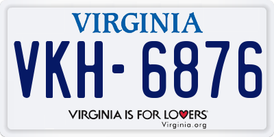 VA license plate VKH6876