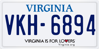 VA license plate VKH6894