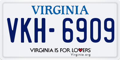 VA license plate VKH6909