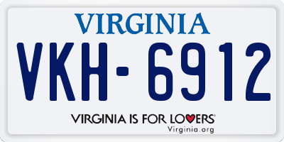 VA license plate VKH6912