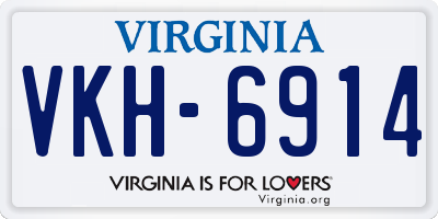 VA license plate VKH6914