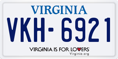 VA license plate VKH6921