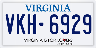 VA license plate VKH6929