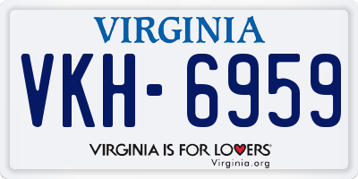 VA license plate VKH6959
