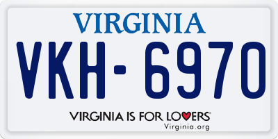 VA license plate VKH6970