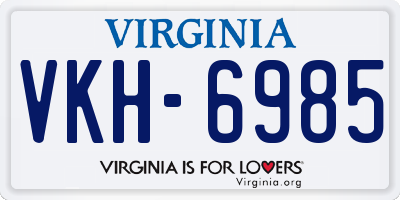 VA license plate VKH6985