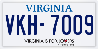 VA license plate VKH7009