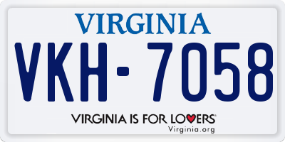 VA license plate VKH7058