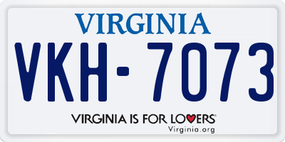 VA license plate VKH7073