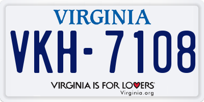 VA license plate VKH7108